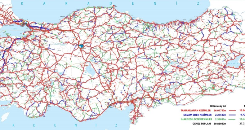 Bölünmüş yollar trafikte geçen süreyi yüzde 50 oranında kısalttı