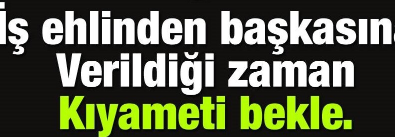 İŞİ EHLİNE VERMEK