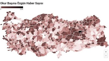 Haber sayısı  ve özgün habercilikte bölgeler arasında ilginç sonuçlar alındı