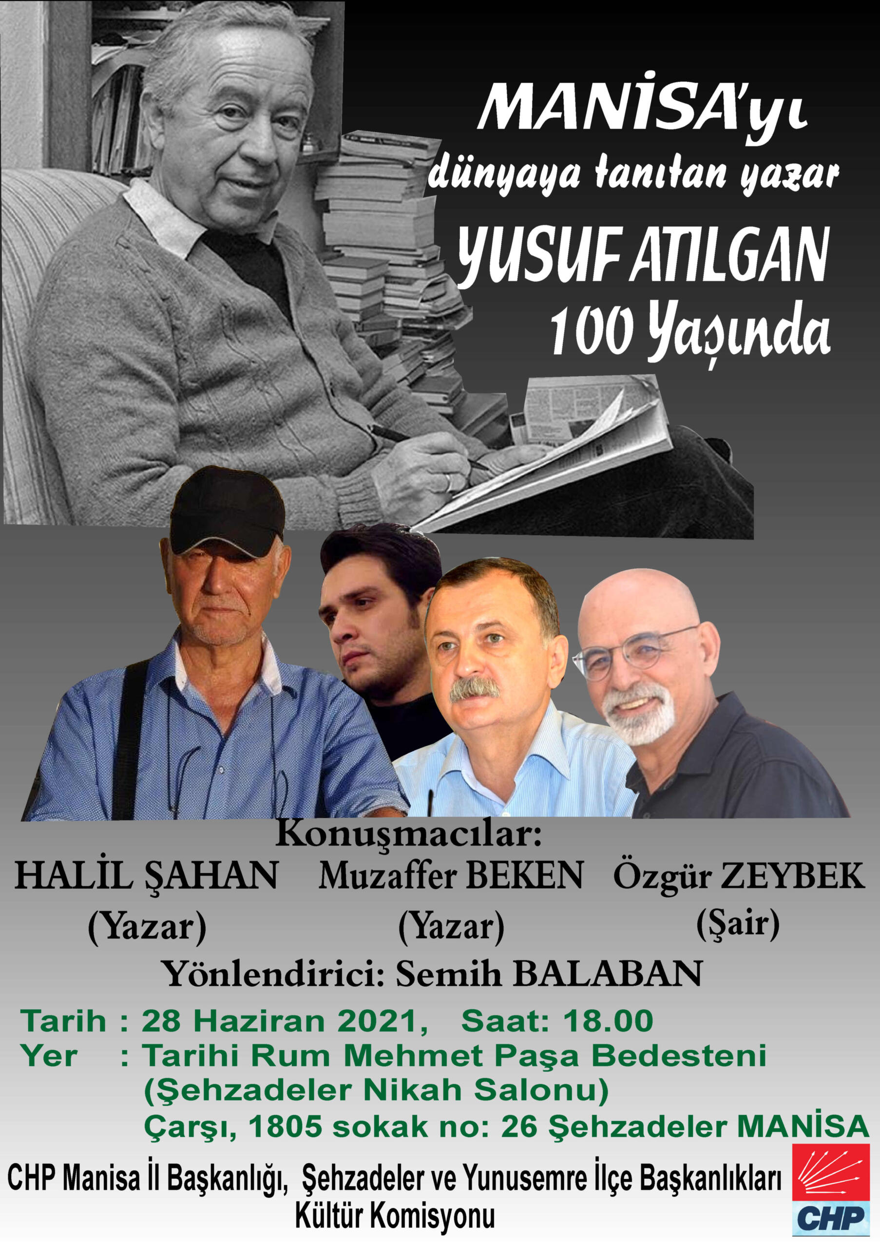 Manisa’ da “Yusuf Atılgan 100 yaşında” paneli düzenleniyor.