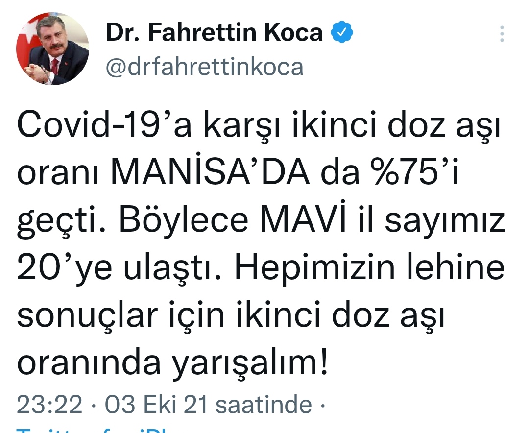 Bakan Koca’dan Manisa’yı sevindirecek paylaşım