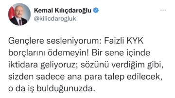 KYK faizleri silindi Teşekkürler Kılıçdaroğlu etiketi ‘tt’ oldu