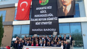 Manisa’daki Savunmadan İstanbul Barosu yürüyüşü…