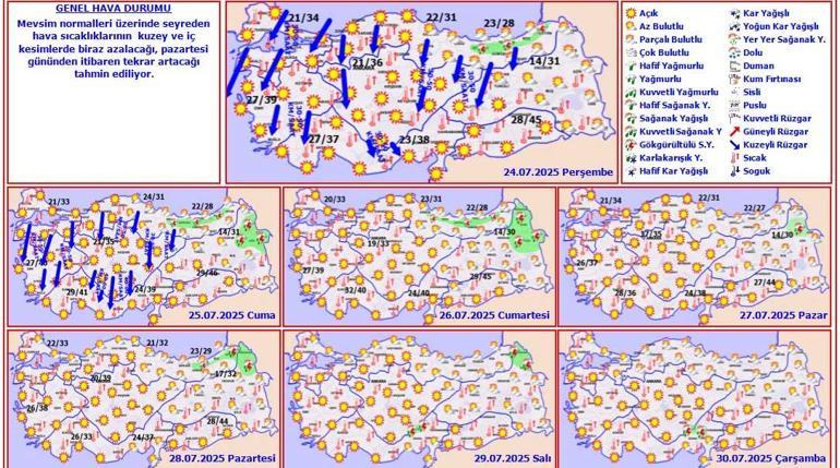 Meteoroloji haritayı güncelledi! Sıcaklıklar düşüyor, yağmur geliyor: Gün verildi